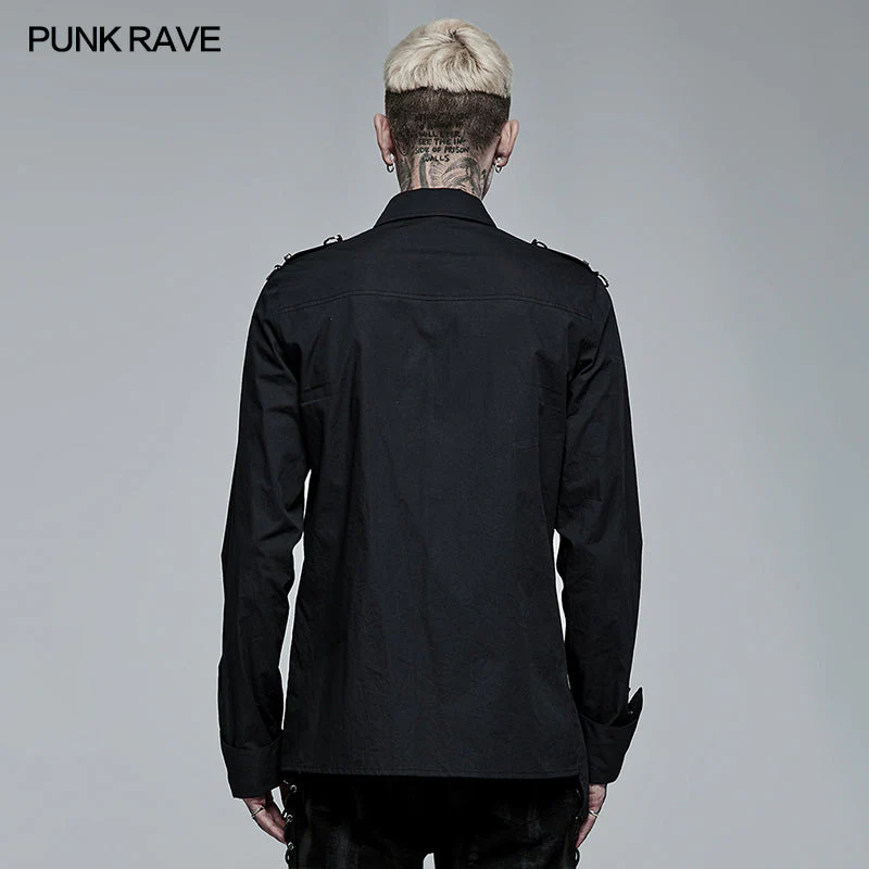 WY-1362DQM Punk Asymmetric Shirt - Image 8