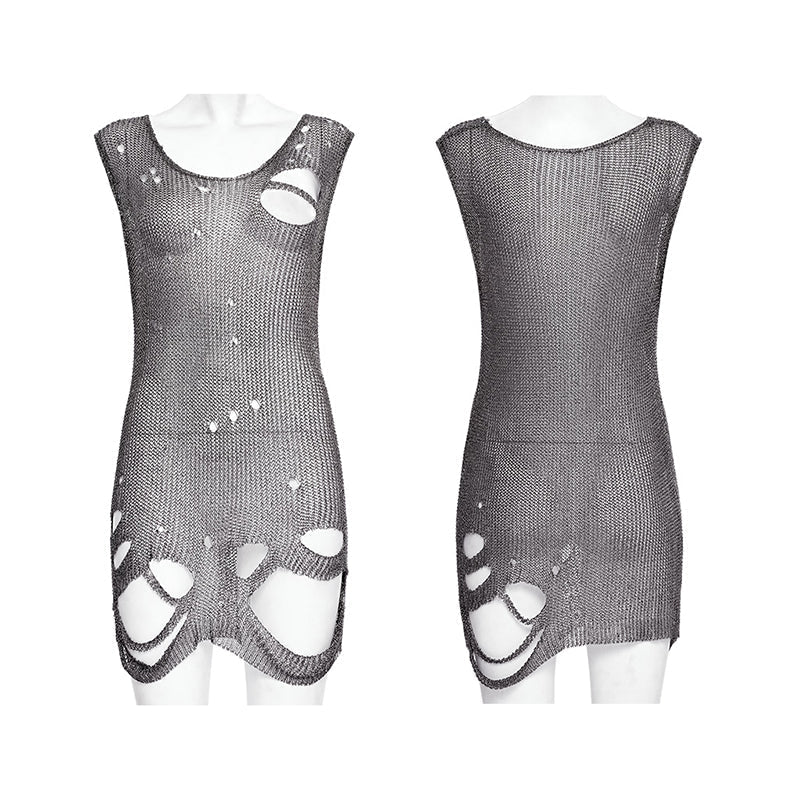 WM-075TMF Punk imitation mental wire ripped sweater - Image 8