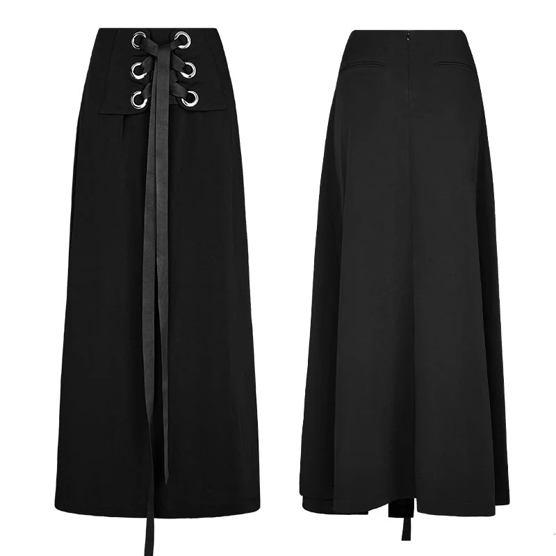 OPQ-258 Corns Tie Wraps Chiffon Half Punk Skirt - Image 2