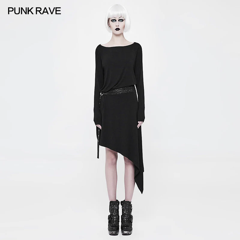 OQ-359 Daily A Word Collar Loose Punk Dress With Waistband