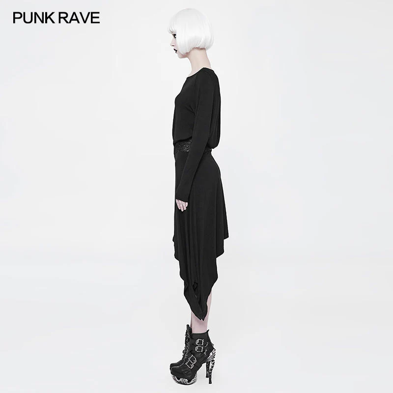 OQ-359 Daily A Word Collar Loose Punk Dress With Waistband - Image 2