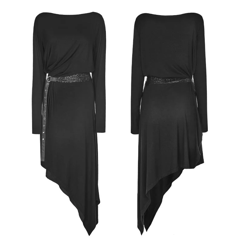 OQ-359 Daily A Word Collar Loose Punk Dress With Waistband - Image 4