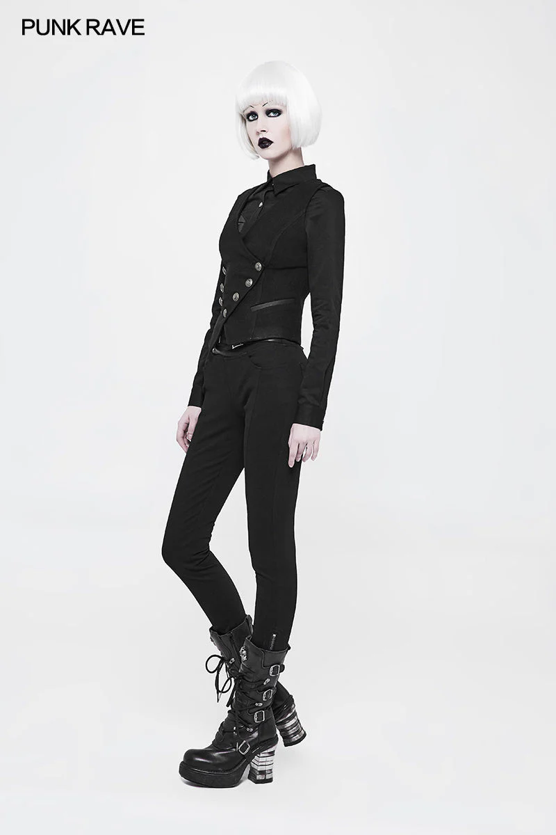 OK-329 Daily Fashion Stretch Long Punk Pants For Women - Image 5
