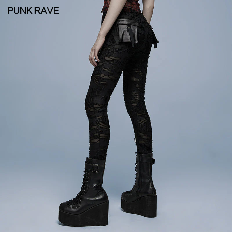 WK-492DQF Daily Gothic Ragged Leggings
