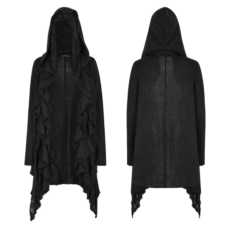 M-037 Daily Gothic Style Wool Double Layer Punk Sweaters With Butterfly Hole Design - Image 4