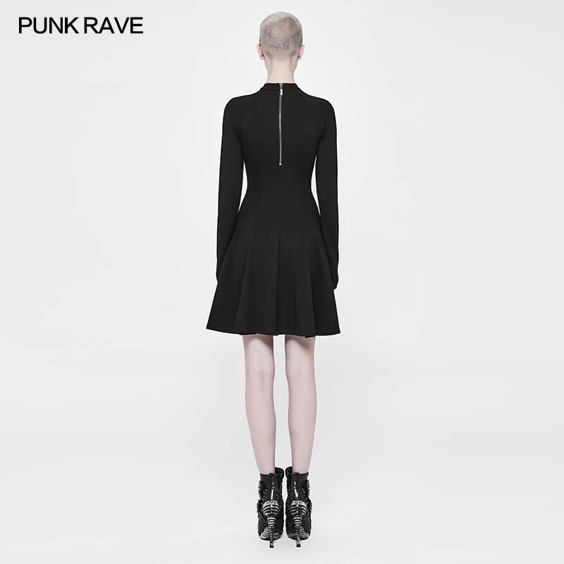 OQ-366 Daily High Elastic Knitted Punk Dress For Women - Image 3