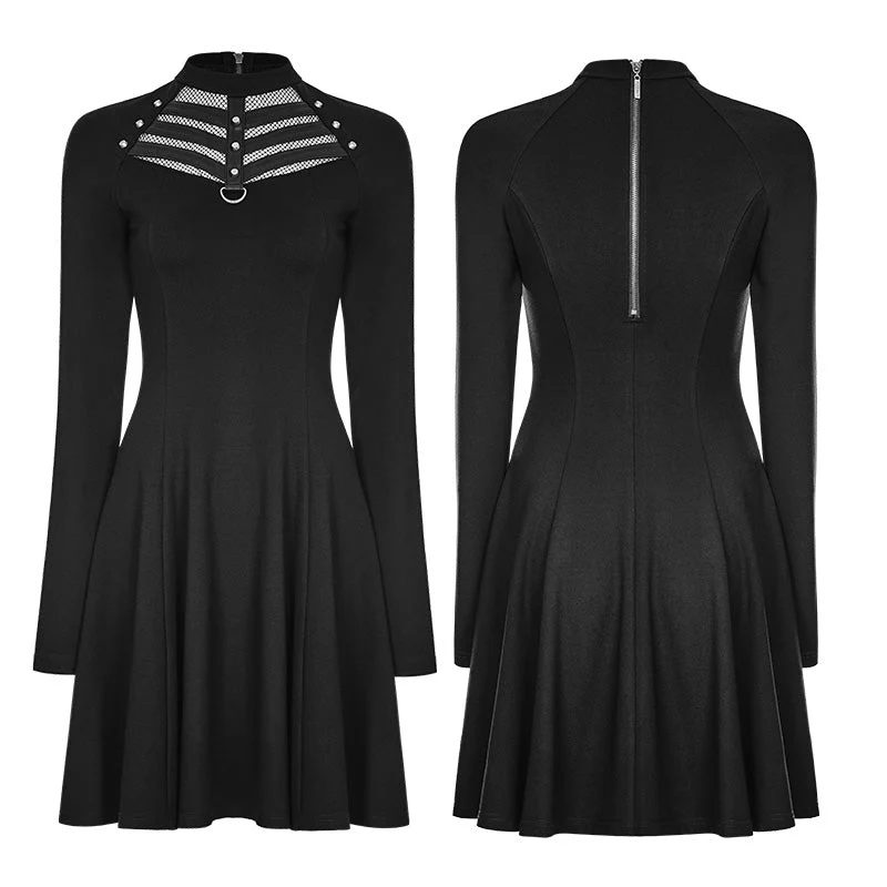 OQ-366 Daily High Elastic Knitted Punk Dress For Women - Image 4