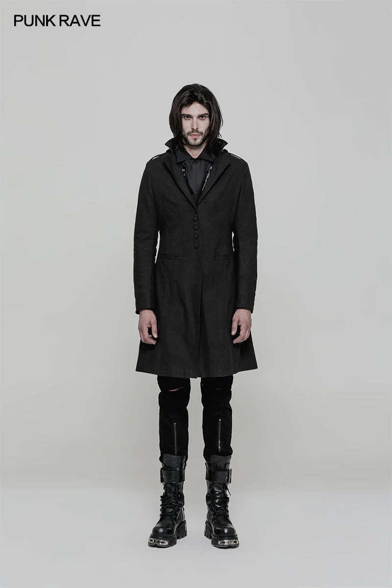 OY-881 Daily Life Simple Gothic Coat For Men - Image 6