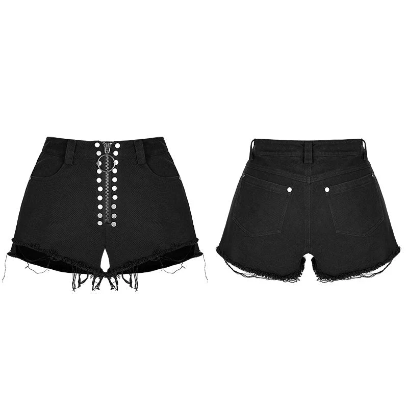 OK-312 Daily Rivets Punk Pants High Waist Shorts - Image 4