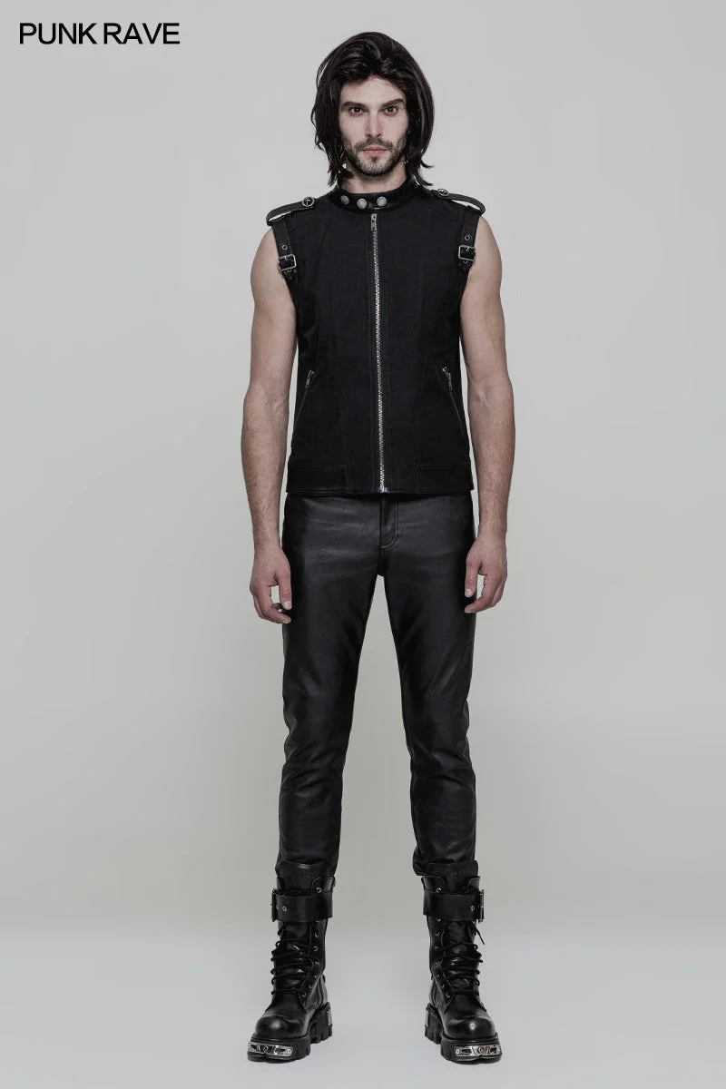 OY-858 Daily Simple Fashion Punk Vest For Men - Image 6