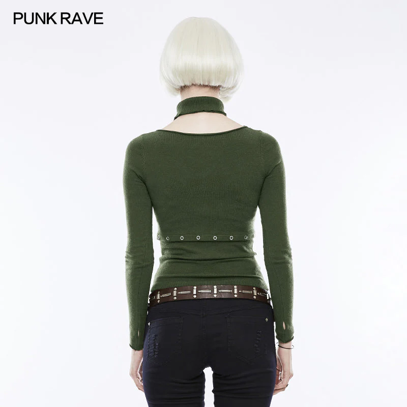 OPM-071 Daily Soft Split Punk Sweater With Separate Collar - Image 13