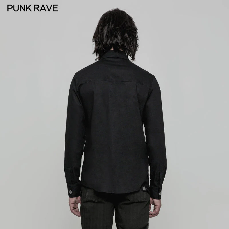 OY-875 Daily Wear Long Sleeve Punk Shirt For Men - Image 3