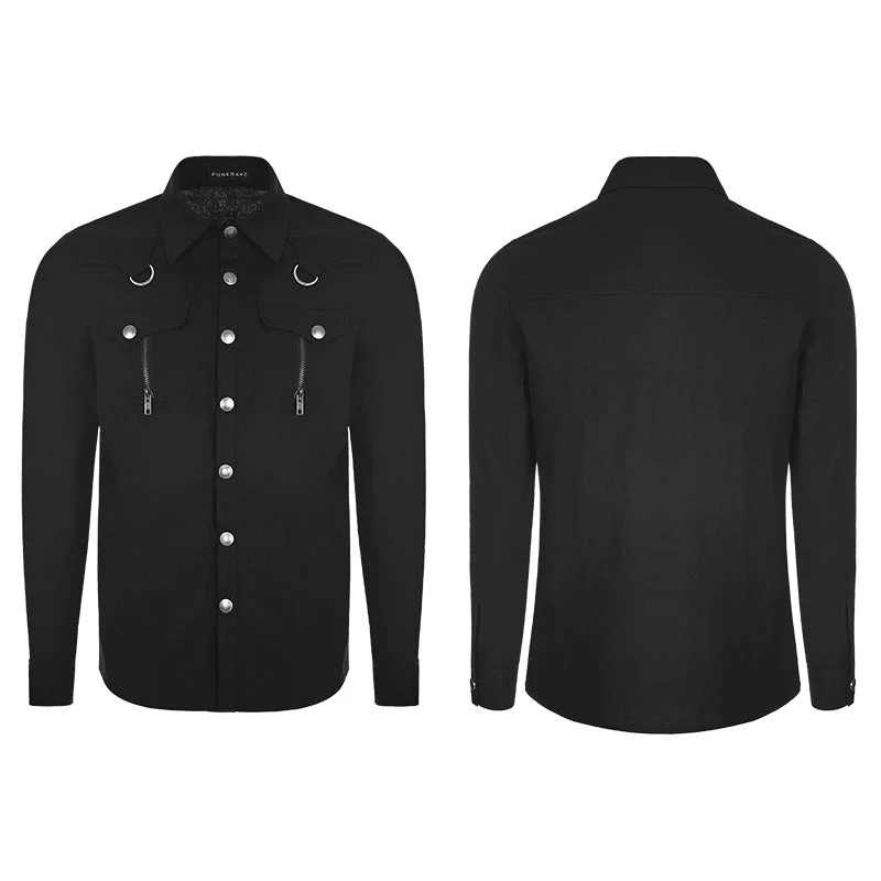 OY-875 Daily Wear Long Sleeve Punk Shirt For Men - Image 4