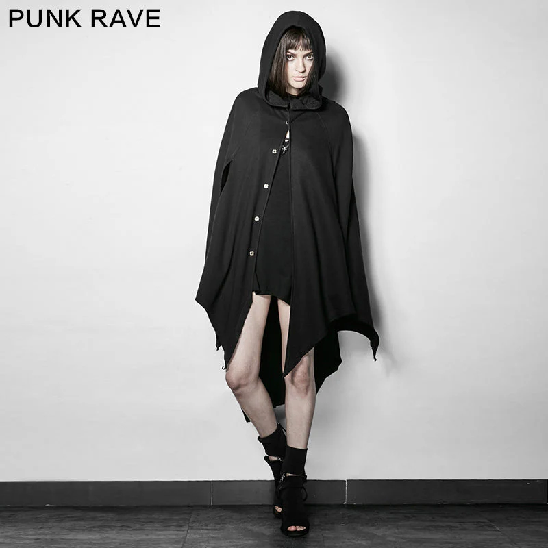 PY-201 Dark Bats Tapered Conical Hat Cloak Gothic Coat - Image 2