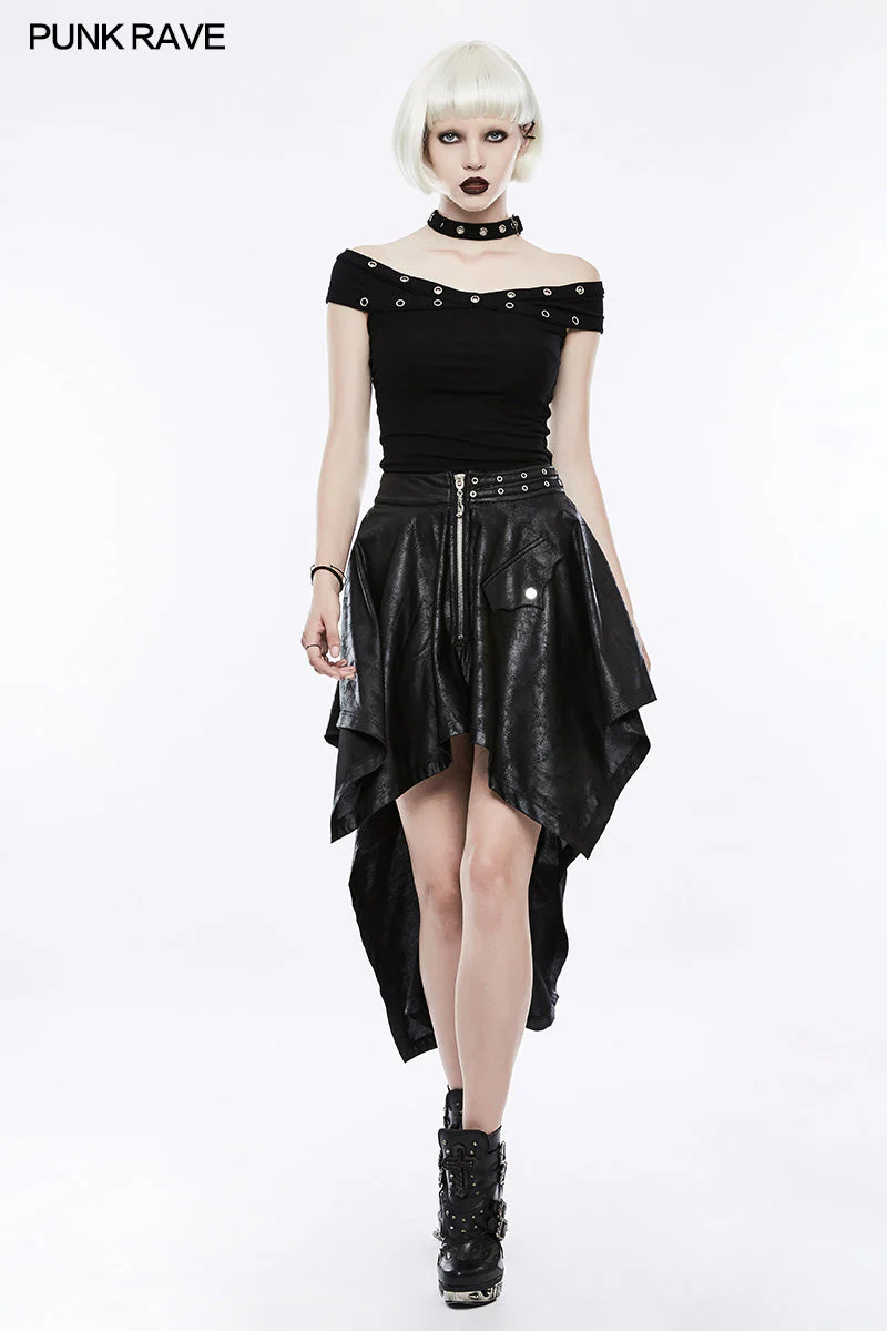 OPT-159 Dark black "x" Type Slim Punk T-shirts - Image 6