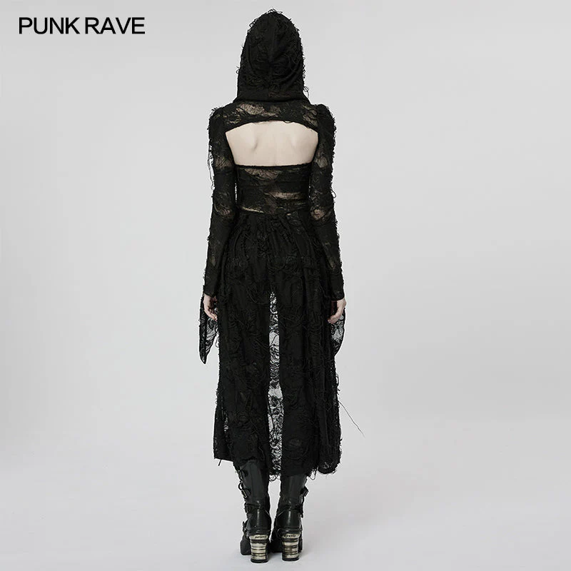 WY-1476XCF Dark Gothic Knitted Coat - Image 3