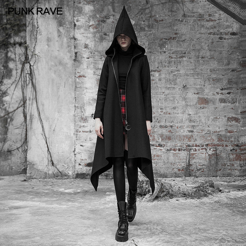 OPY-353ECF Dark Loose Irregular Woolen Coat - Image 2
