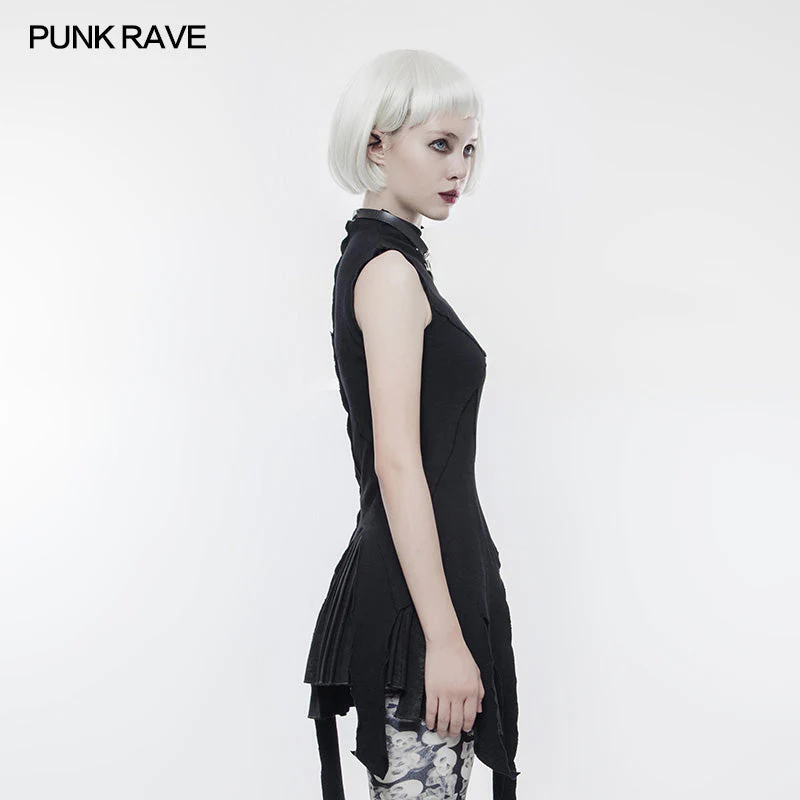OPT-140 Dark Multi-level Segmentation Long Punk T-shirt - Image 2