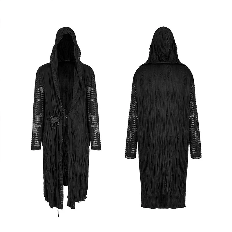 WY-1425XCM Dark pleated knitted long coat - Image 4