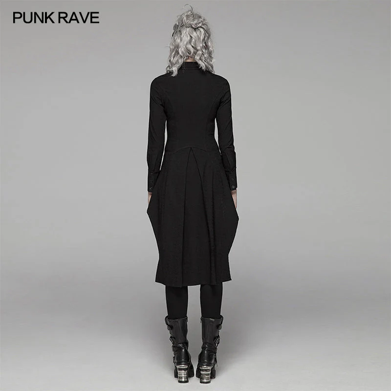 WY-1060 Dark Punk Irregular Long Shirt - Image 3