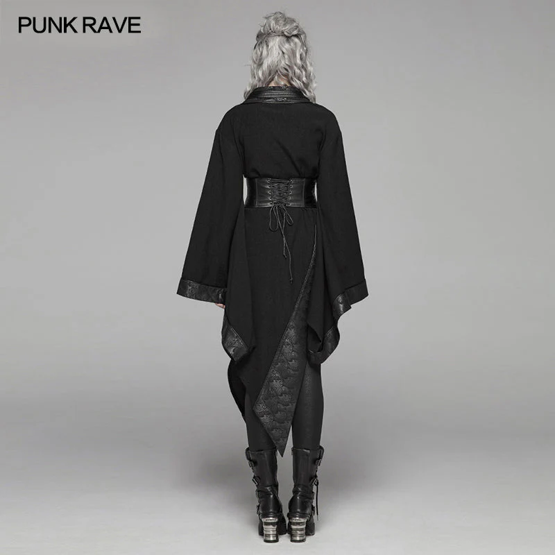 WY-1068 Dark Punk Long Sleeve Asymmetric Kimono - Image 3
