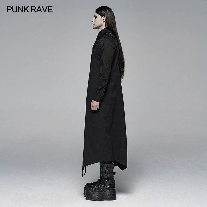 WY-1104 Dark Punk Micro-elastic Twill Long Shirt - Image 2
