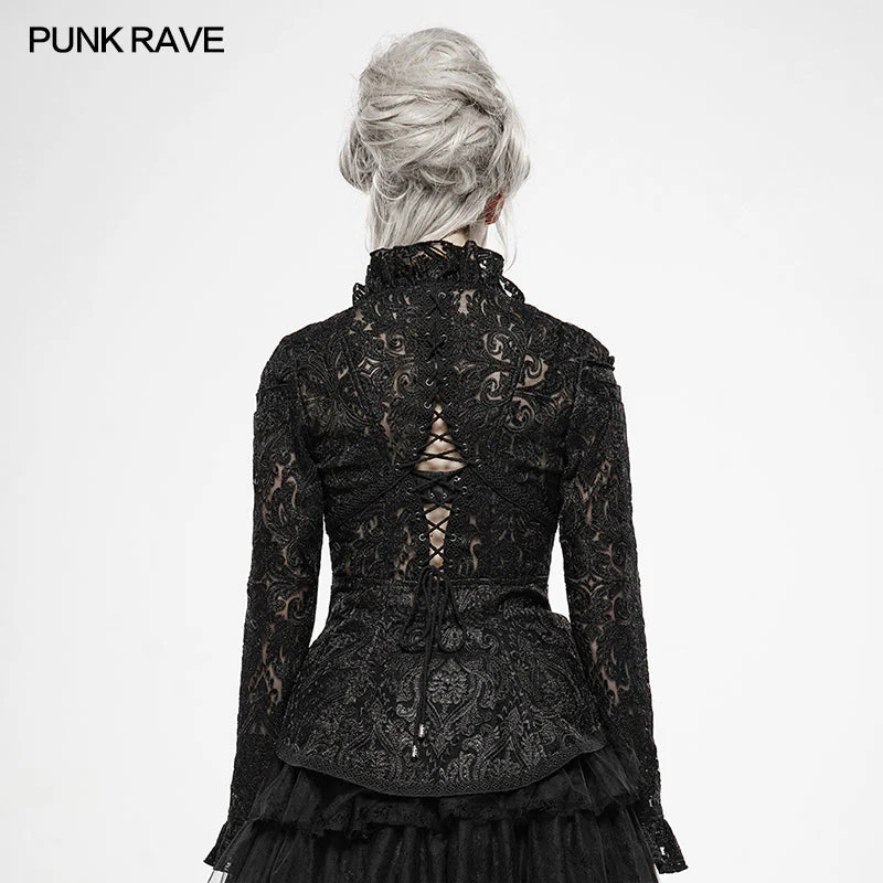 WY-1144 Dark Queen Perspective Lace Coat - Image 3