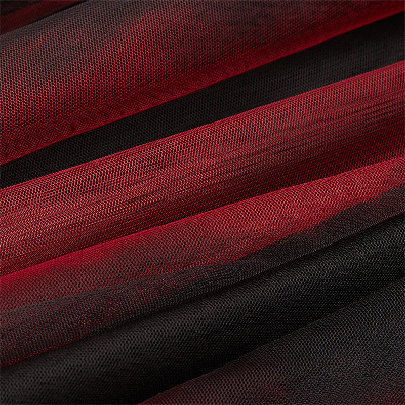 OPQ-863BQF Dark Red and black Gradient Half Skirt - Image 4