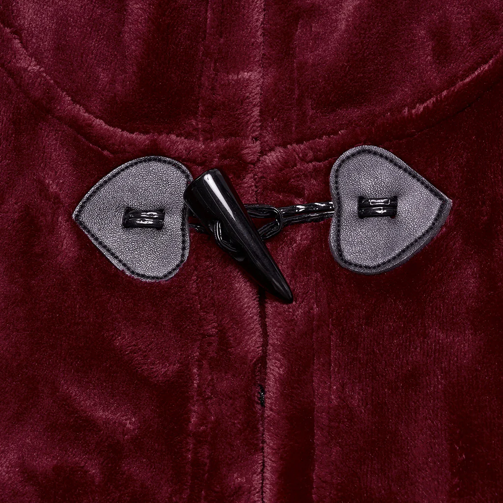 OPY-341DPF Dark Velvet Embroidered Cloak Jacket With Moon Design - Image 12