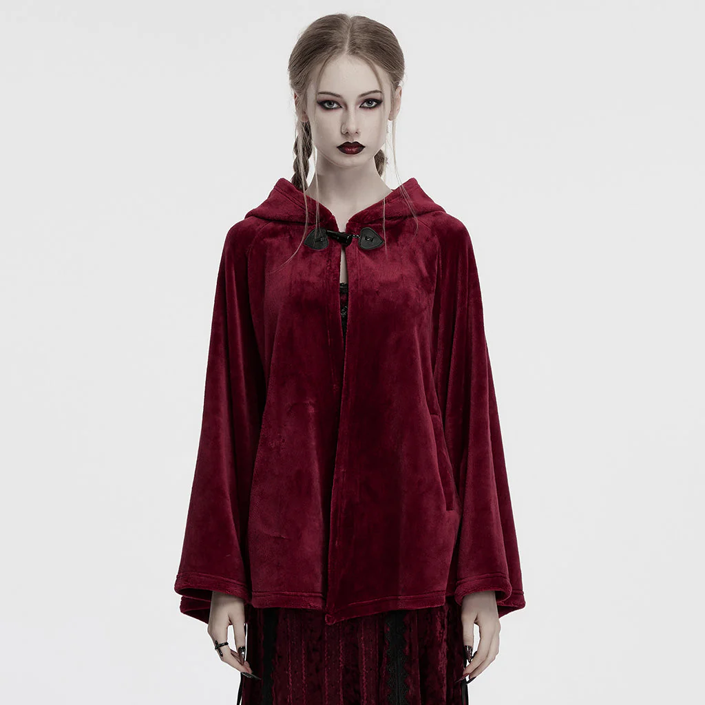 OPY-341DPF Dark Velvet Embroidered Cloak Jacket With Moon Design - Image 15