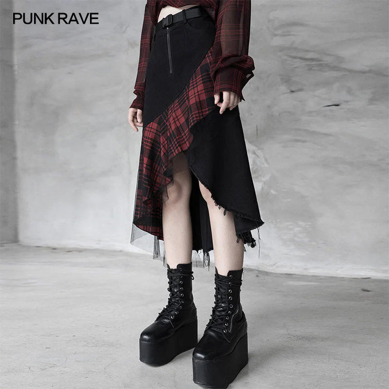 OPQ-634BQF Darkness medium-length irregular skirt - Image 2