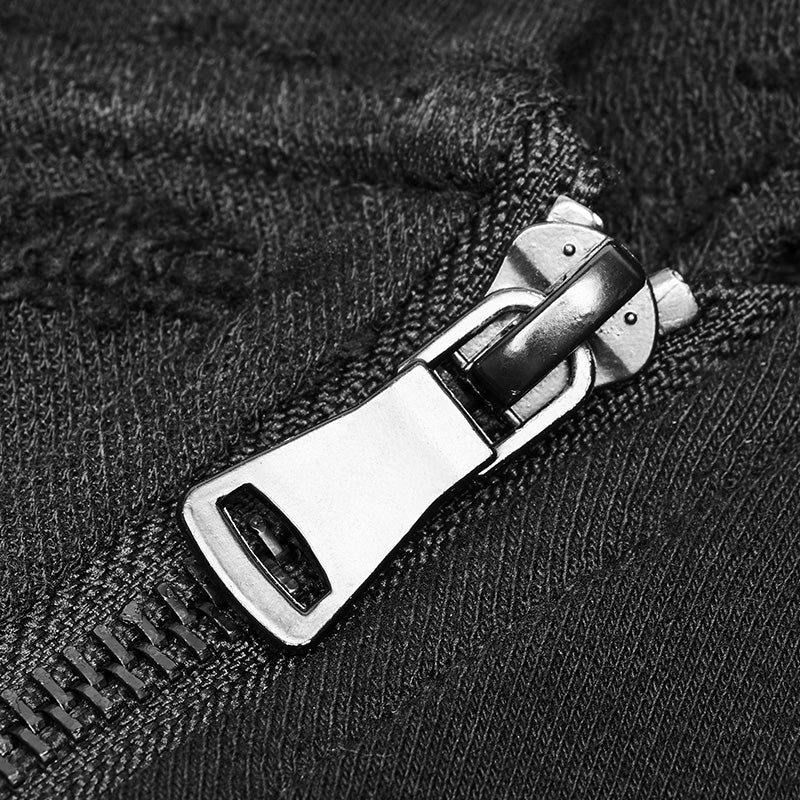 WT-535 Decadent Punk S-shaped Zipper Knitting T-shirt Personality Mosaic High Collar Sweater - Image 5