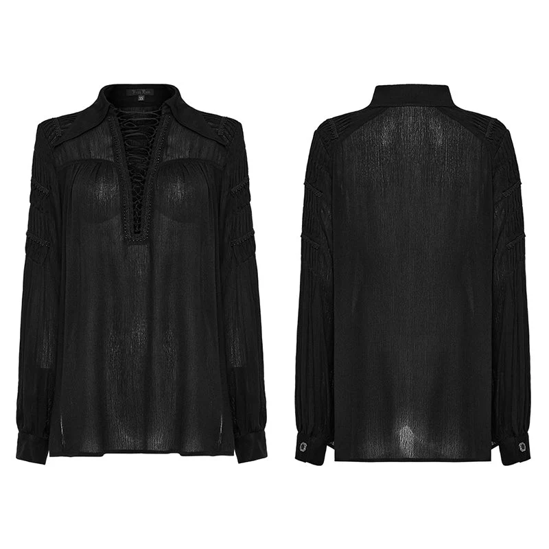 WY-1526CCF Deep V-neck Goth Shirt - Image 4
