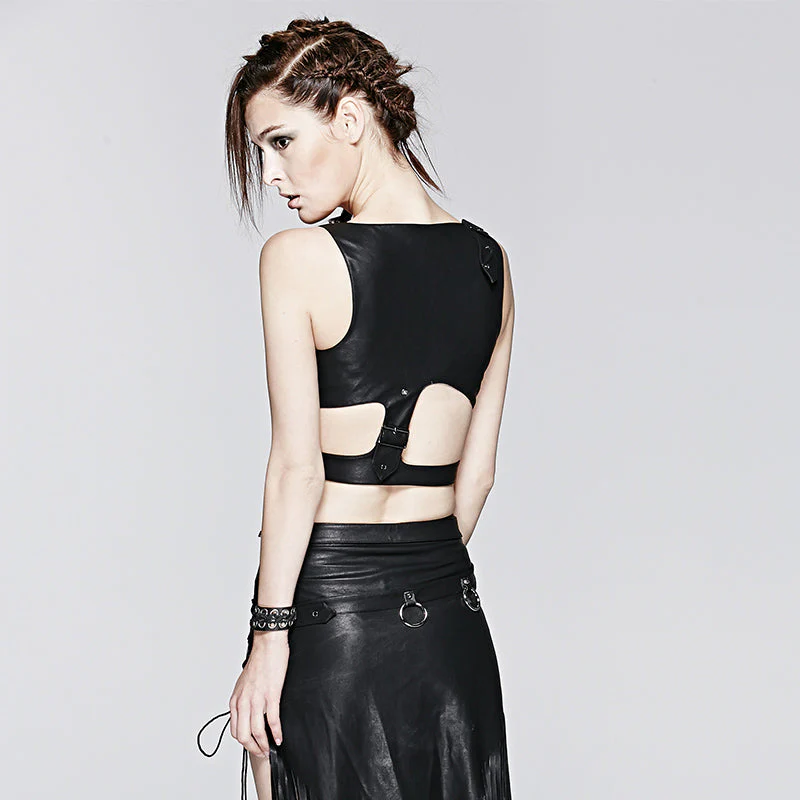 T-383 Detachable Sexy Short Punk Vest For Women - Image 3