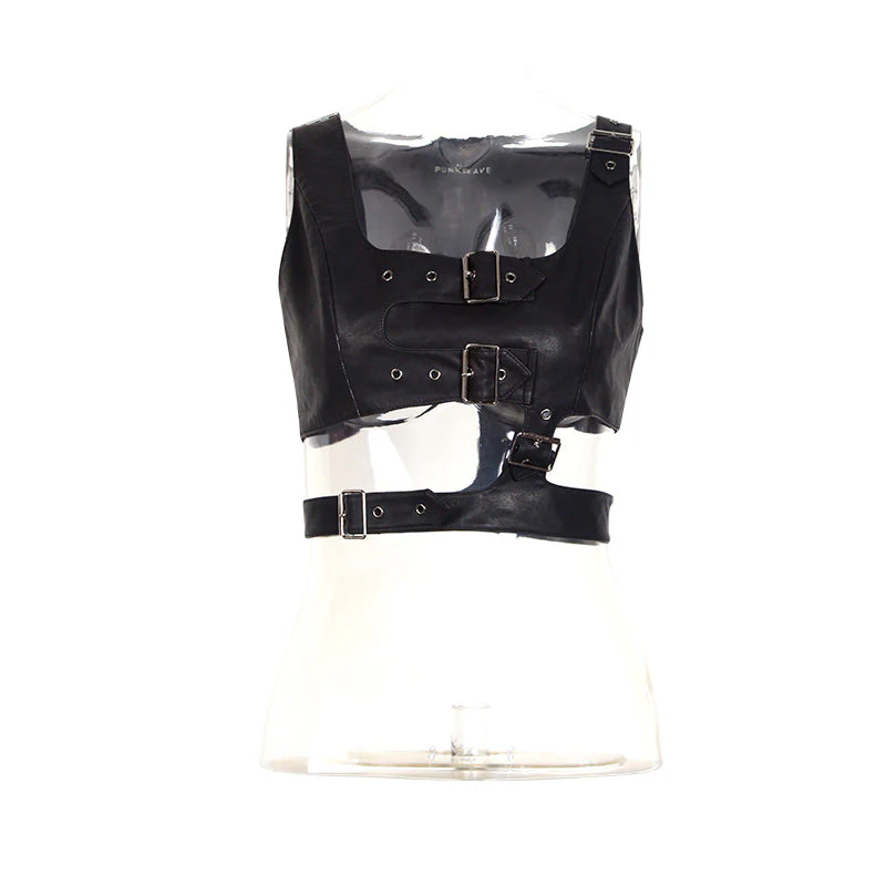 T-383 Detachable Sexy Short Punk Vest For Women - Image 4