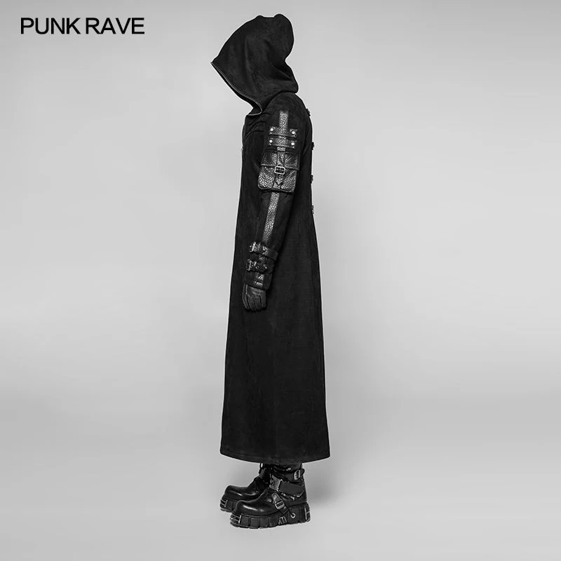 WY-933 Diablo Assassin Killer Dark Punk Hooded Long Coat Jacket For Men - Image 2