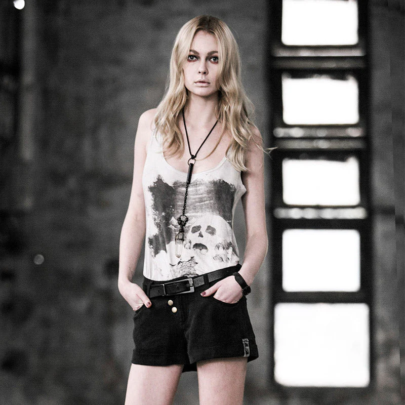 T-349 Digital Printing Sleeveless Punk Shirt - Image 11