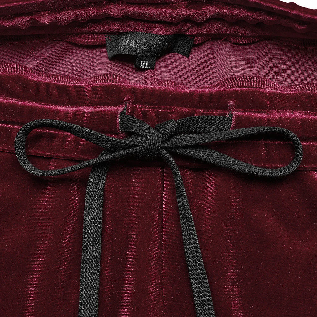 DK-640XCF Velvet Flared Gothic Pants With Embroidered Side Panels - Image 35