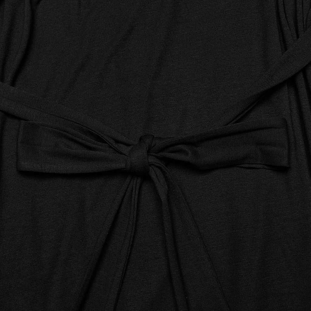 DQ-724LQF Gothic Lace V-Neck Batwing Sleeve Long Black Dress - Image 9