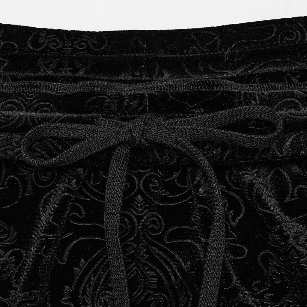DQ-727BQF Gothic Lace Embossed Velvet Fishtail Skirt With Ruffles - Image 7