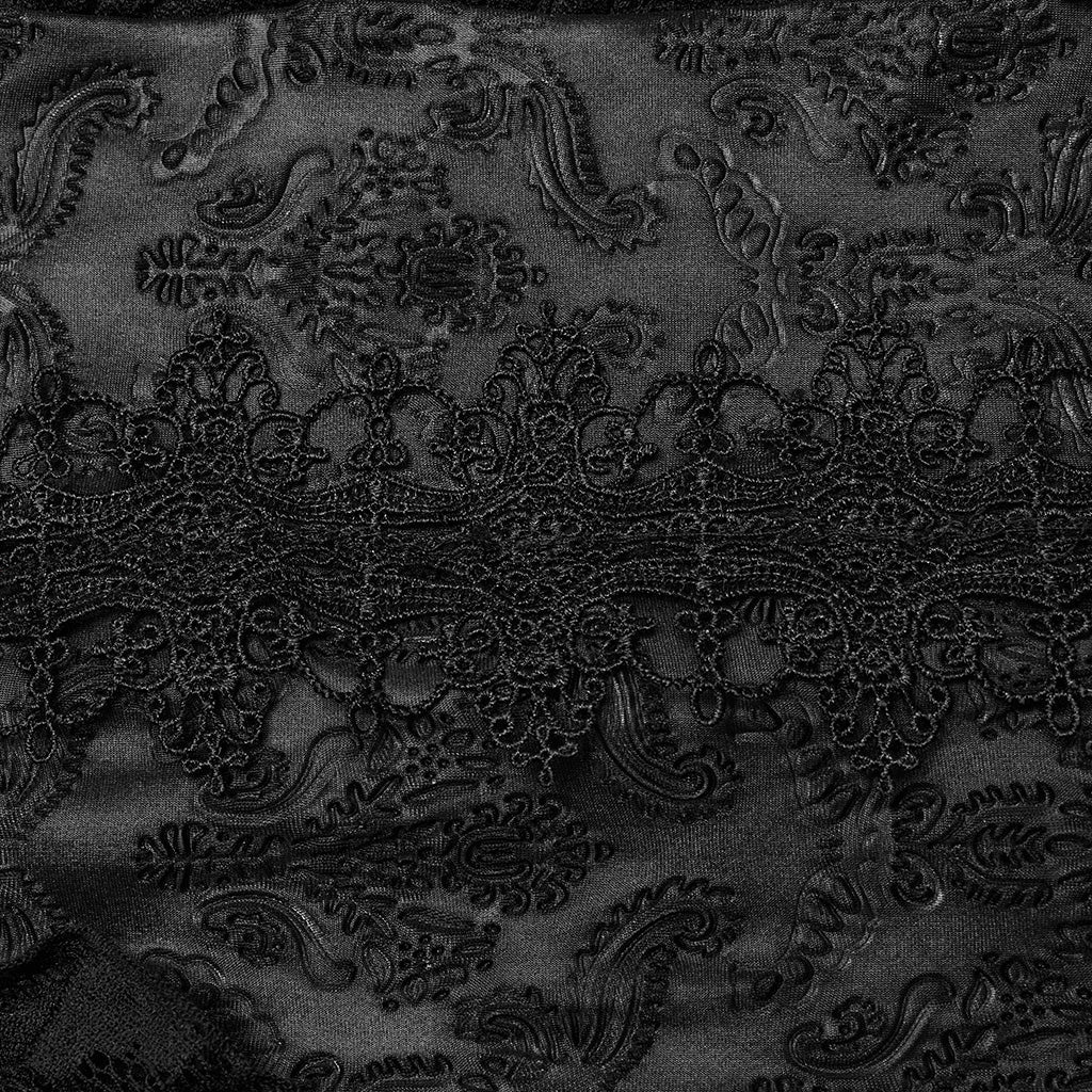DQ-744BQF Gothic Lace Overlay Asymmetrical Maxi Skirt - Image 8