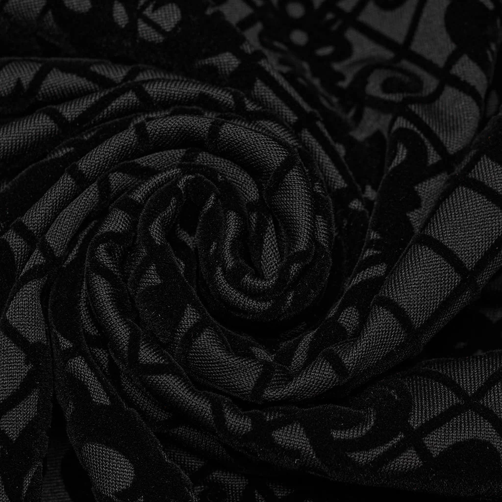 DT-830TCF Gothic Black Flocked Mesh Long Sleeve T-Shirt - Image 28