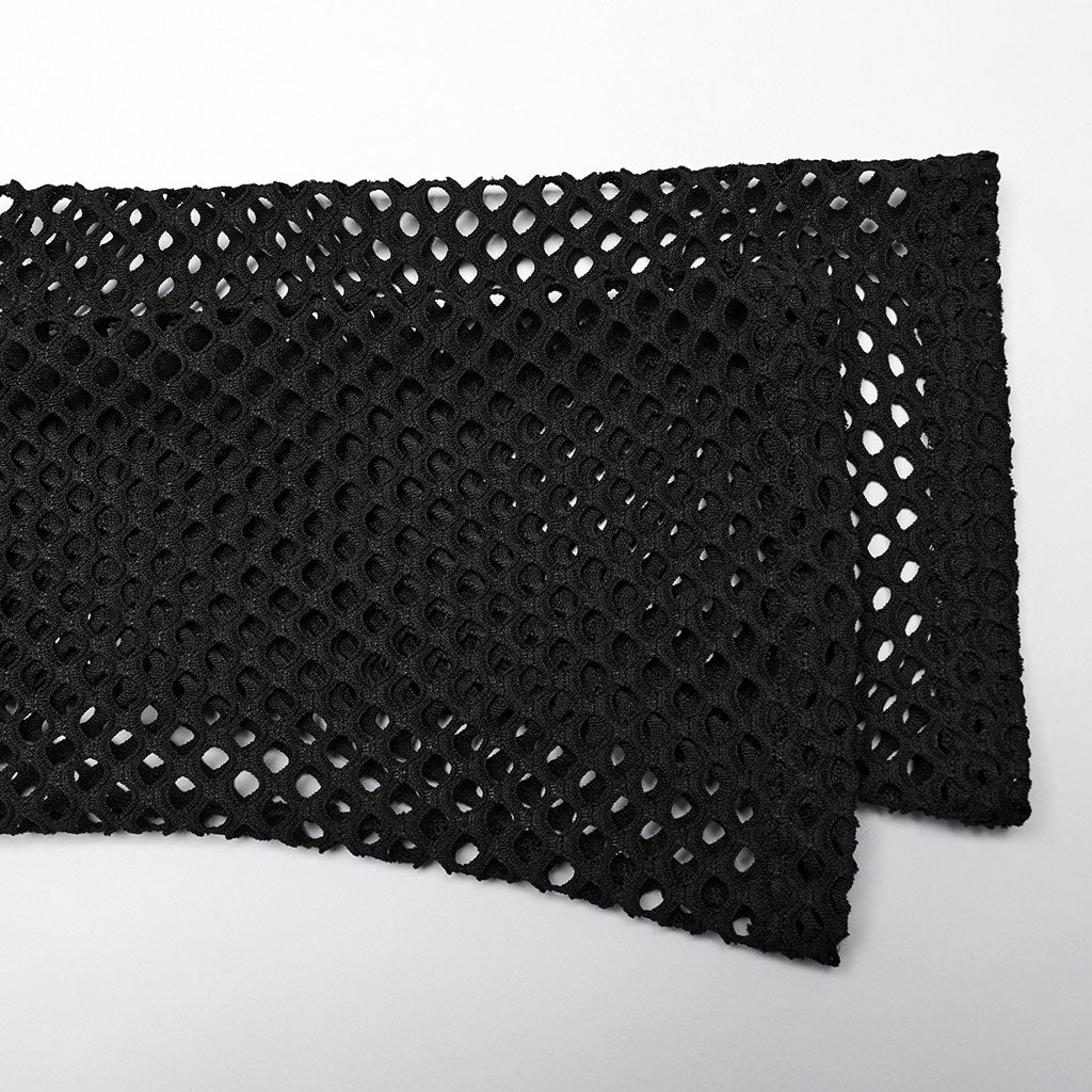 DT-869TCF Fishnet Mesh Punk Shirt Gothic Black Long Sleeve Top - Image 19