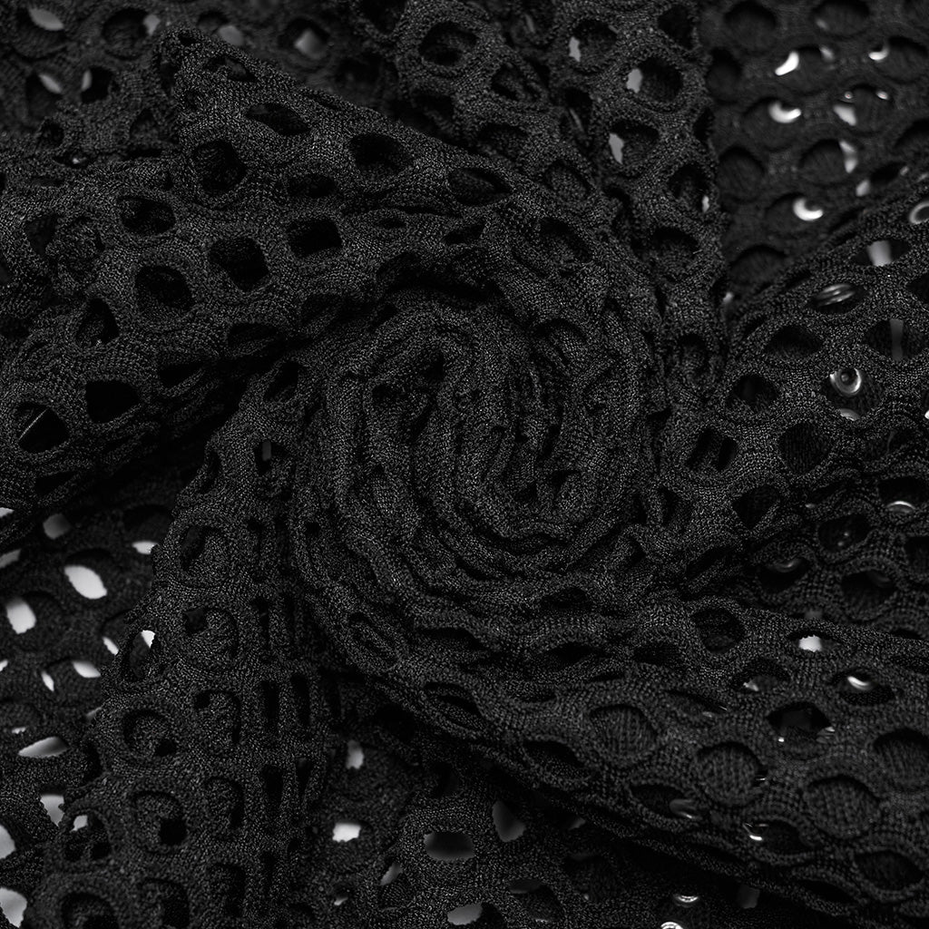 DT-869TCF Fishnet Mesh Punk Shirt Gothic Black Long Sleeve Top - Image 9