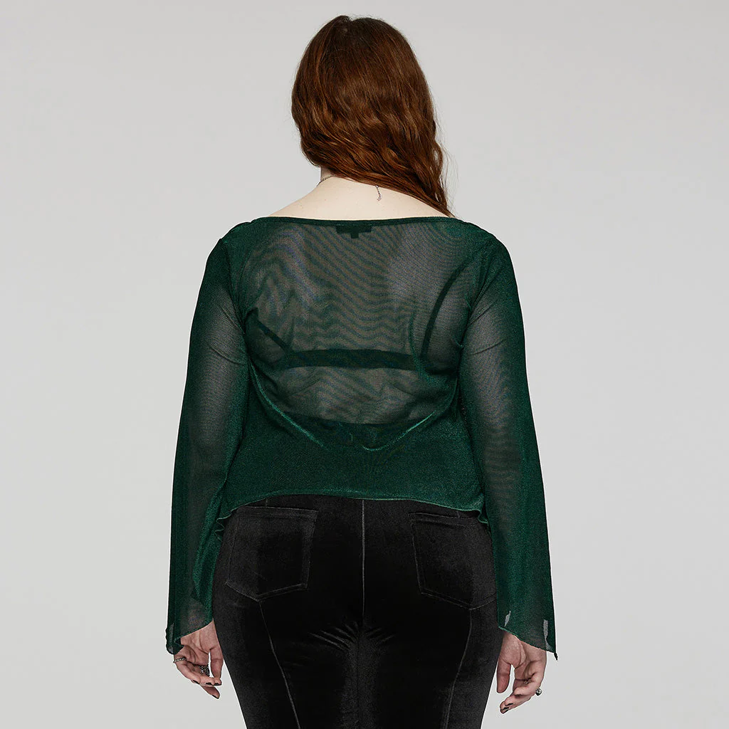 DY-1624XDF Gothic Elegance Layered Long Sleeve Mesh Shirt - Image 100