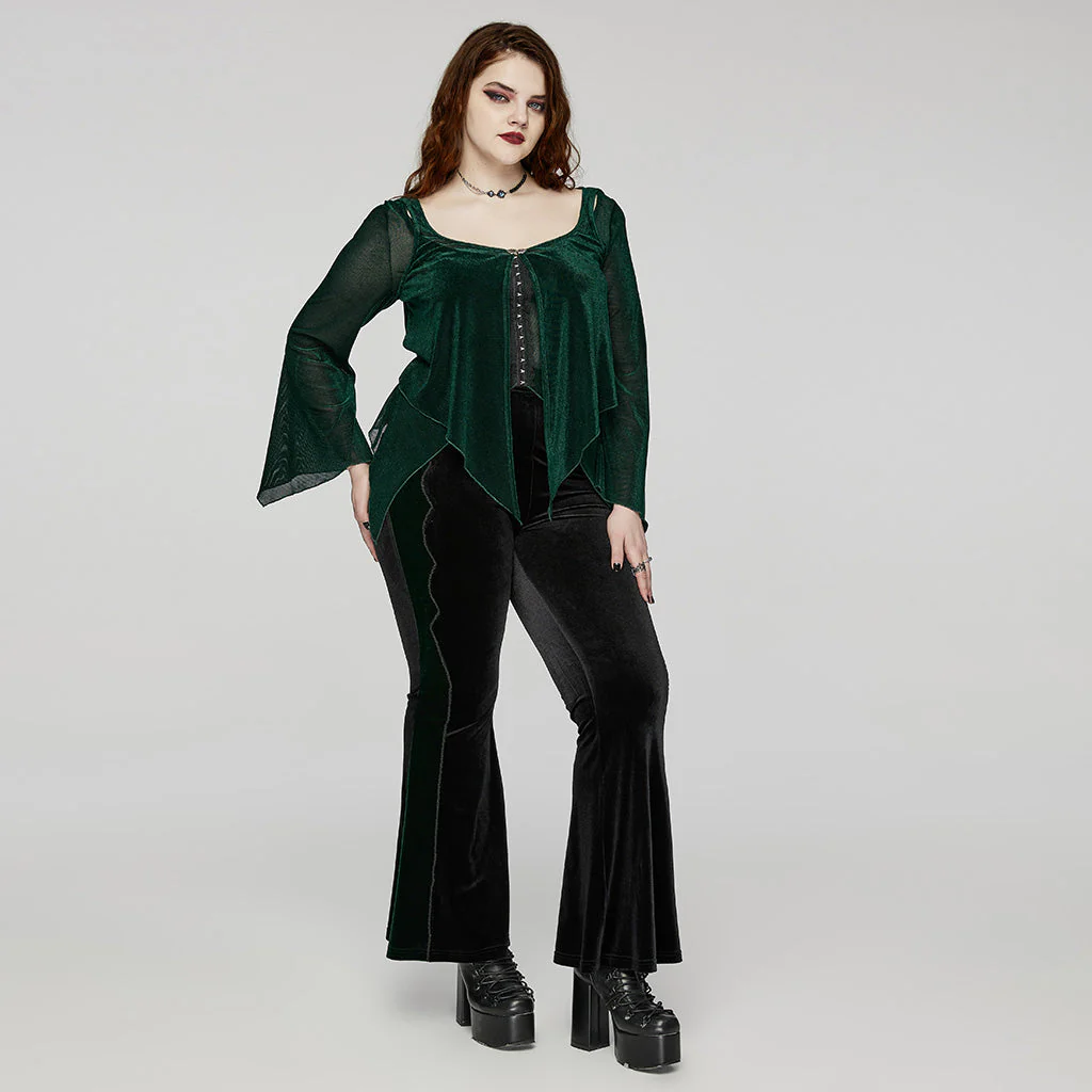 DY-1624XDF Gothic Elegance Layered Long Sleeve Mesh Shirt - Image 101