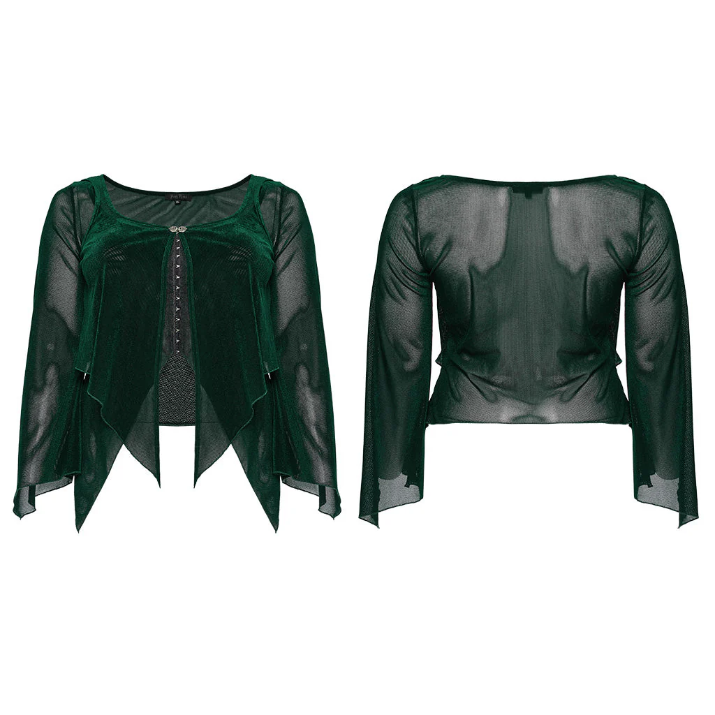 DY-1624XDF Gothic Elegance Layered Long Sleeve Mesh Shirt - Image 102