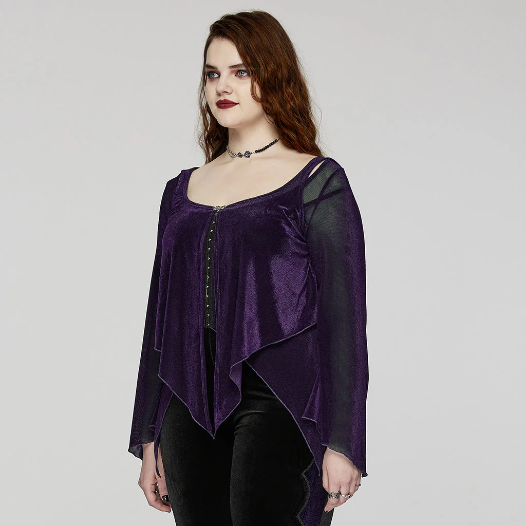 DY-1624XDF Gothic Elegance Layered Long Sleeve Mesh Shirt - Image 107