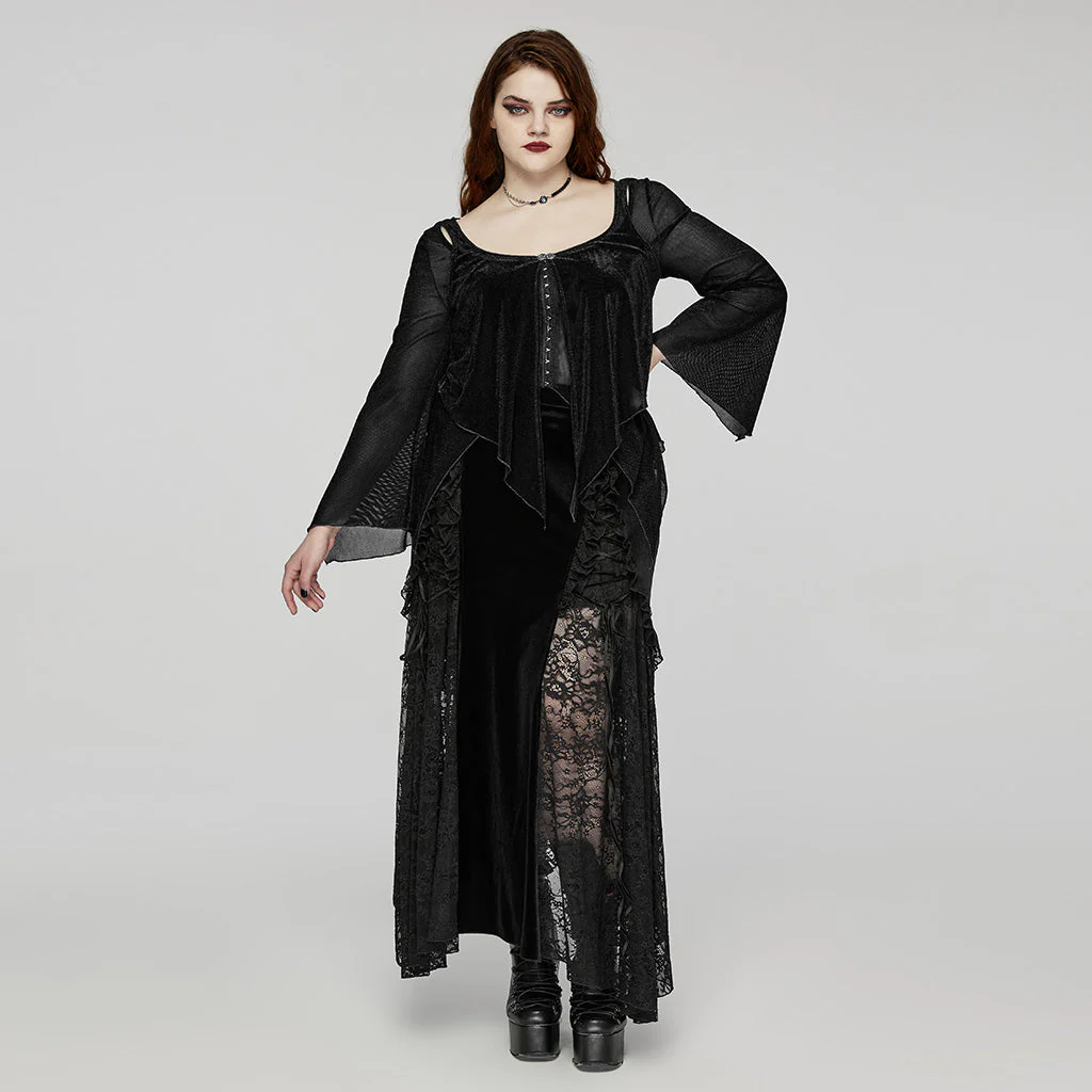 DY-1624XDF Gothic Elegance Layered Long Sleeve Mesh Shirt - Image 16