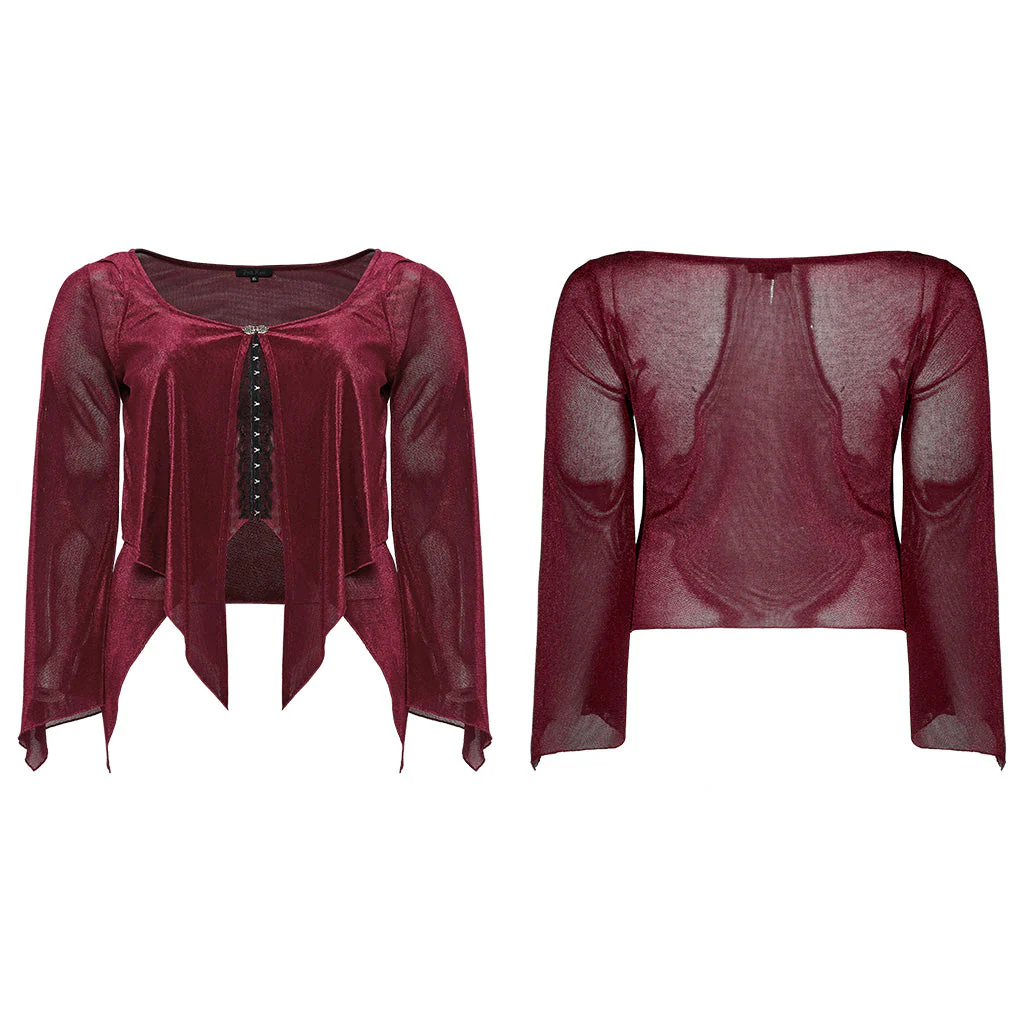 DY-1624XDF Gothic Elegance Layered Long Sleeve Mesh Shirt - Image 6